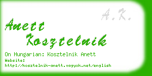 anett kosztelnik business card